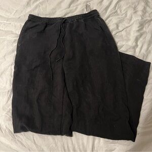 Black Linen Blend Pants